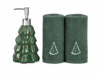 Set  3 Pcs Toallas Y Dispensador Arbol Navidad