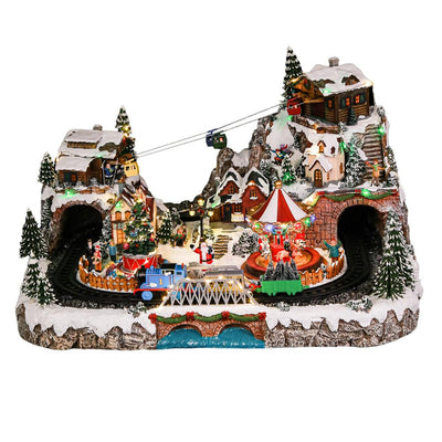 Villa Gde Musica Y Luz Mov C/Tren Y Carrusel 69X57