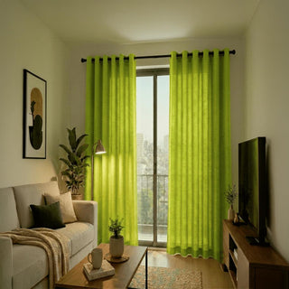 Cortina Jacquard 2 Pcs Atacama 140X220 Verde Claro