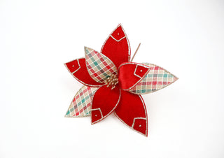 Flor Navideña Escocesa Roja 20x30 cm