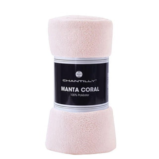 Manta Coral Fleece Ultra Suave Chantilly 125x150 cm Rosado