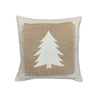 Funda Cojín Árbol Aplicación Beige 40x40 cm