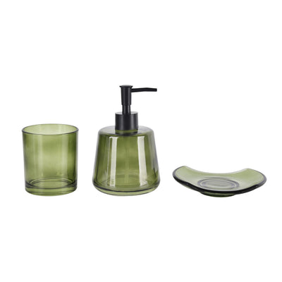 Set Vidrio Baño 3 Pcs Ilusión Verde