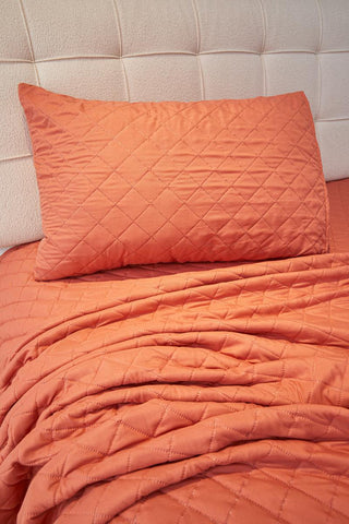 Quilt Sherpa Liso 2 plazas Terracota