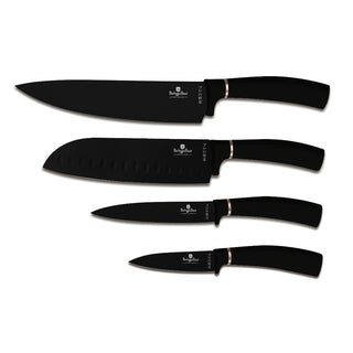 Set de 4 cuchillos de Cocina 4 cuchillos De presentación compacta Negro