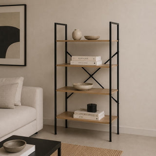 Estanteria Fierro/Mad 4 Repisas 58,6X23,5X112Cm