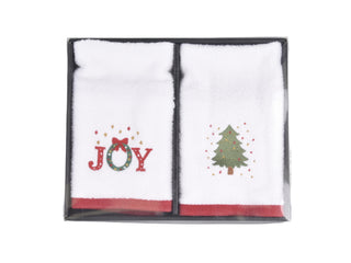 Set 2 Toallas Bordadas Joy Navidad 40X60 Cm