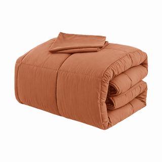 Plumón 1.5 Plazas Reversible Terracota | Microfibra Hipoalergénica Chantilly