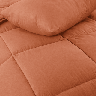 Plumón 1.5 Plazas Reversible Terracota | Microfibra Hipoalergénica Chantilly