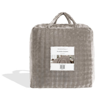 Plumón Sherpa Extra Cálido Chantilly 2 Plazas Gris Intenso