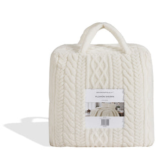 Plumón Trenza Sherpa Extra Cálido Chantilly 1.5 Plazas Crudo