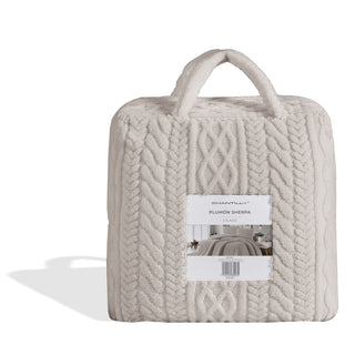 Plumón Trenza Sherpa Extra Cálido Chantilly 1.5 Plazas Gris Intenso
