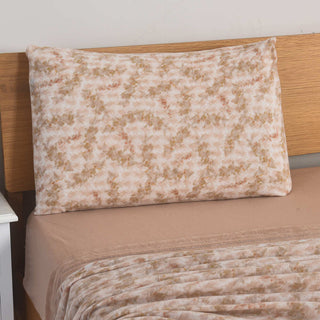 Juego de Sábanas Estampado Polar Térmico Chantilly 1.5 Plazas Beige