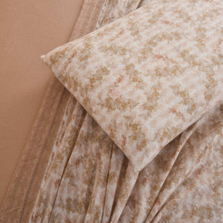 Juego de Sábanas Estampado Polar Térmico Chantilly 1.5 Plazas Beige