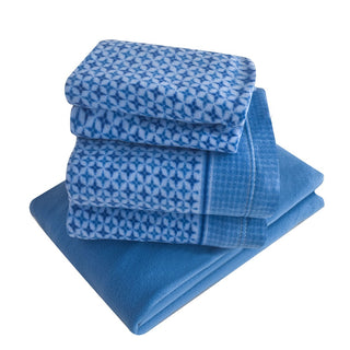 Juego de Sábanas Estampado Polar Térmico Chantilly 1.5 Plazas Celeste