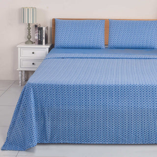 Juego de Sábanas Estampado Polar Térmico Chantilly 1.5 Plazas Celeste