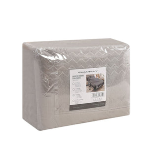 Juego de Sábanas Coral Fleece Ultra Suave Chantilly 2 Plazas Gris Plata