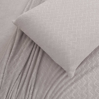 Juego de Sábanas Coral Fleece Ultra Suave Chantilly 2 Plazas Gris Plata