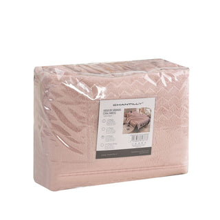 Juego de Sábanas Coral Fleece Ultra Suave Chantilly 1.5 Plazas Rosado