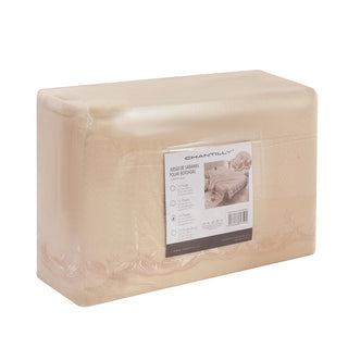 Juego de Sábanas Polar Bordadas Chantilly 1.5 Plazas Beige