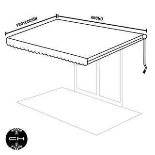 Toldo Proyectable Aluminio 2 x 1,5 Mts Café