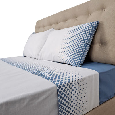 Sábanas 144h Estampadas Rombos Grises 2 Plazas - multicolor