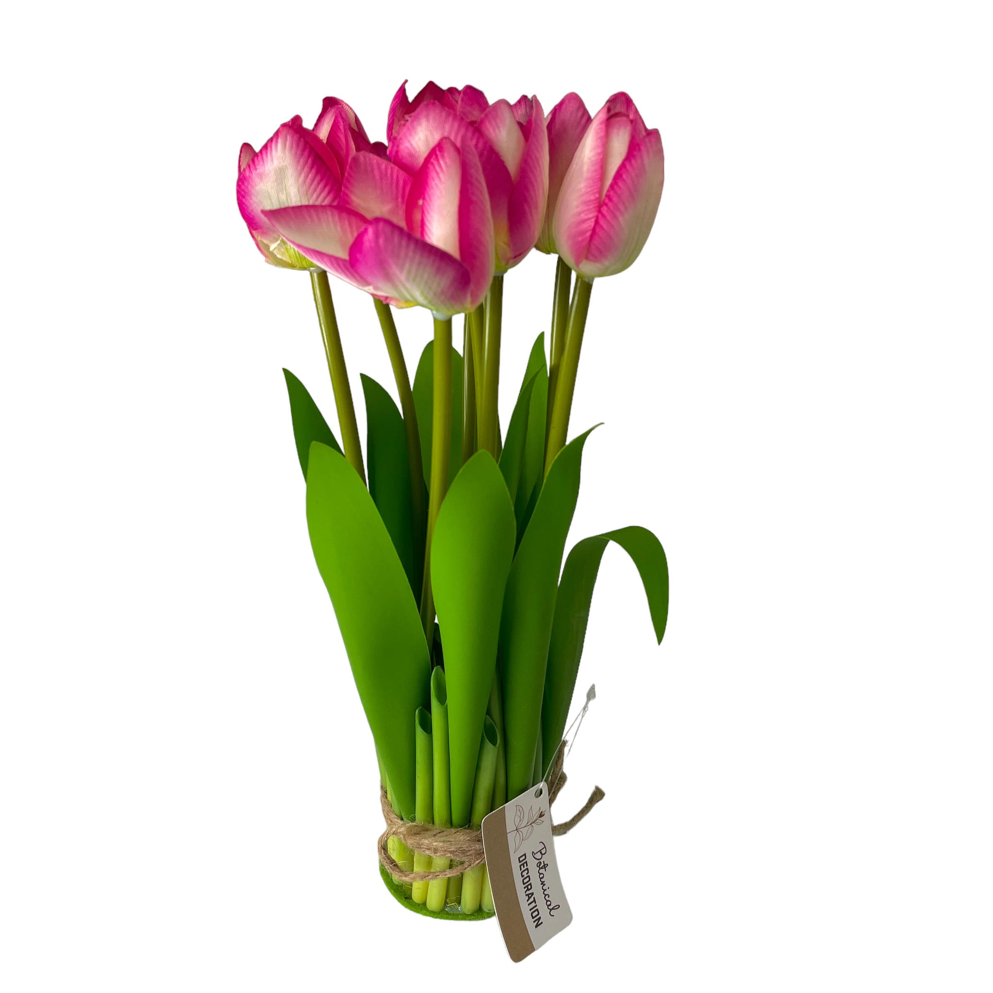 Ramo de tulipanes artificiales 7 x 28 cm rosado - Chantilly