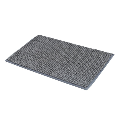 Piso De Baño Chenille 40X60Cm Color Gris Acero - gris