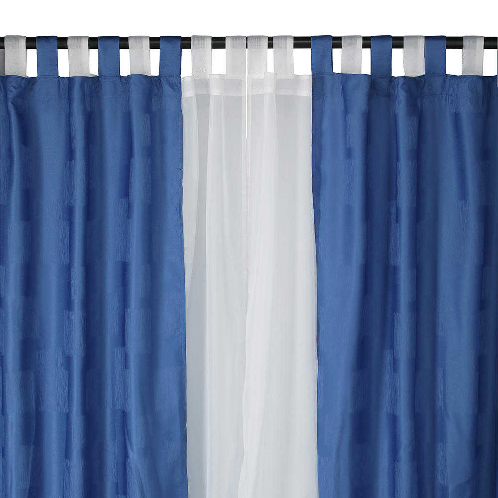 Cortina Jacquard 10 Pcs Capital 145X220 - Azulino