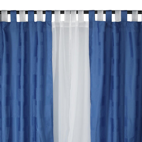 Cortina Jacquard 10 Pcs Capital 145X220 - Azulino